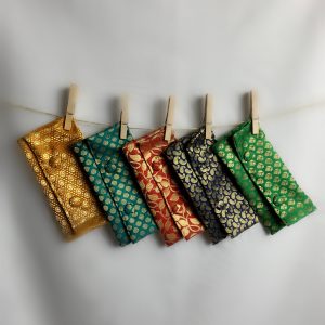 Pochettes rectangulaires en soie indienne