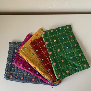 pochette rectangulaire plate soie et miroirs